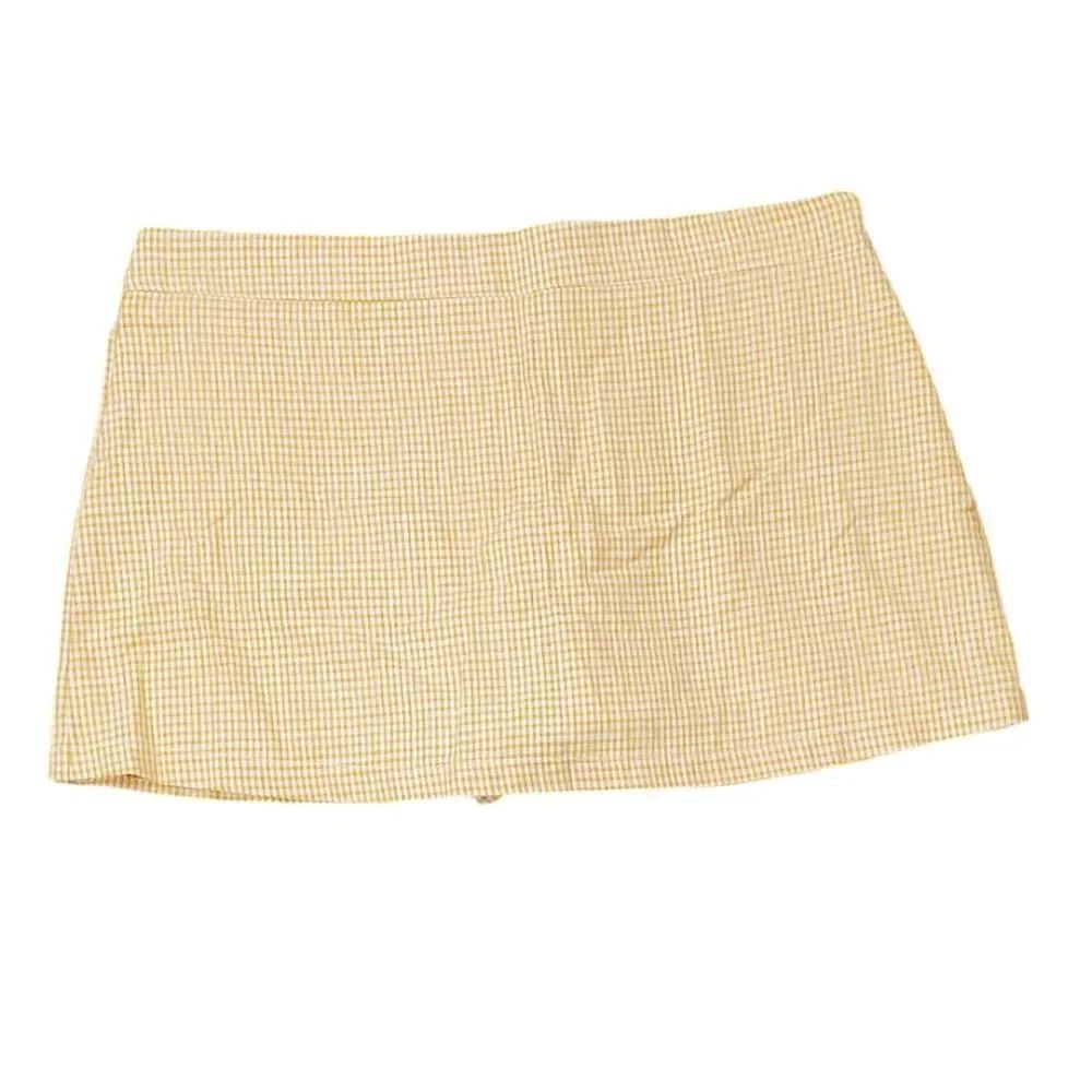 Free People Orange & White Checked Skort